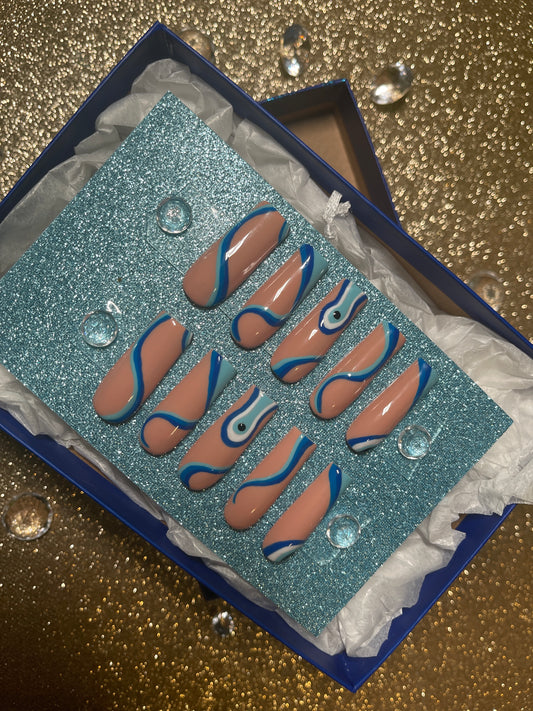 Blue swirls